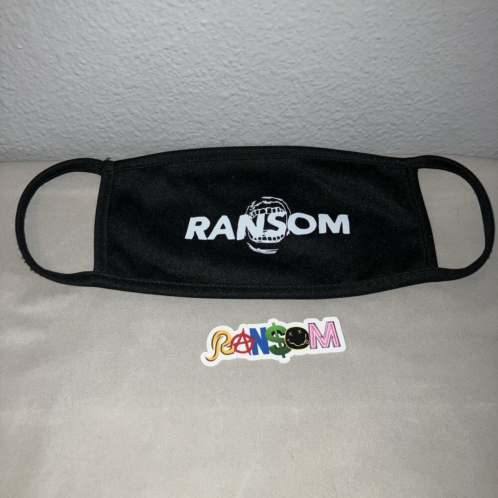 Ransom Brand Mouth Logo Face Mask / Script Logo Sticker Lot Bundle One Of Each